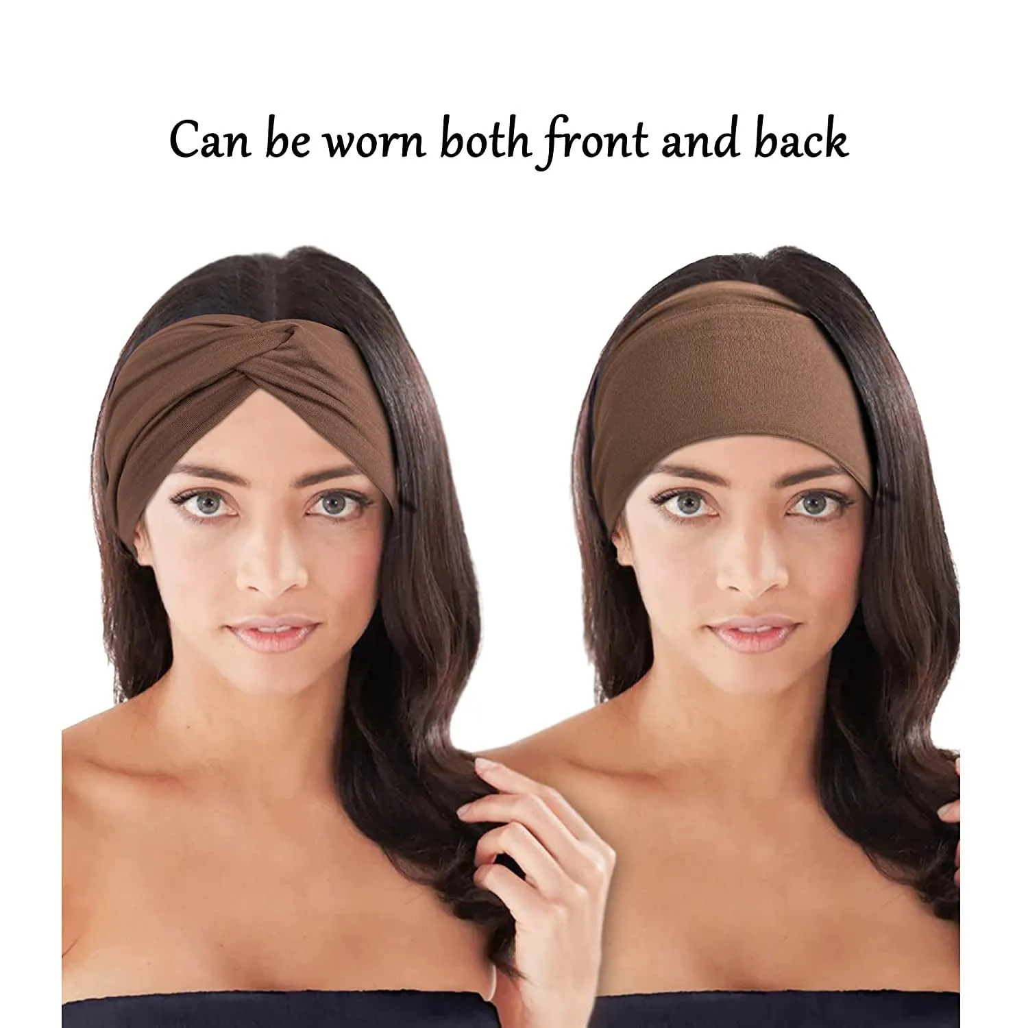 10 PCS Women Headbands African Wide Hair Wrap Extra Turban Head Bands for Lady Large Sport Workout Stretch Non-Slip Big Hair Bands