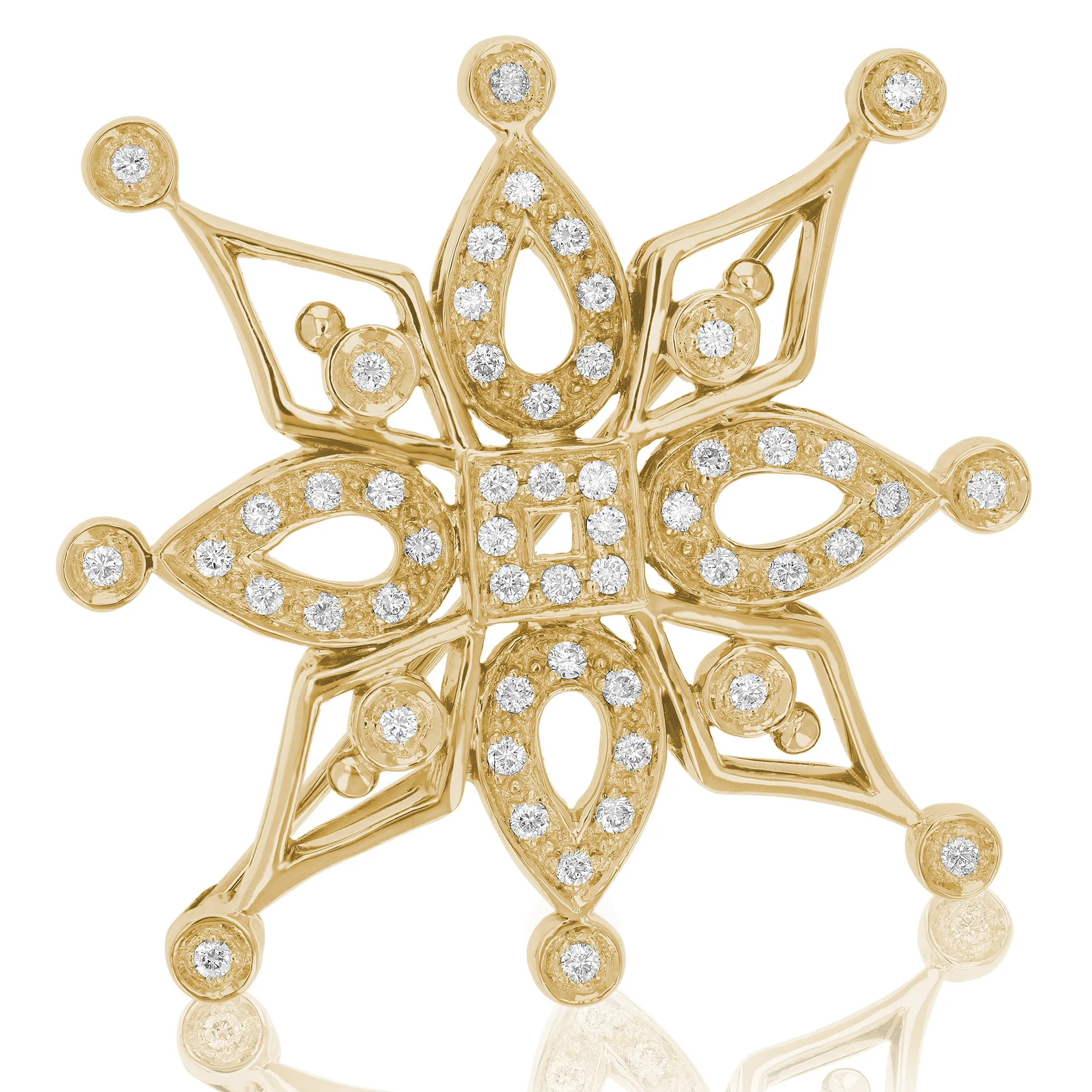 1/2 cttw Diamond Prong Set Brooch Pin in 14K Gold