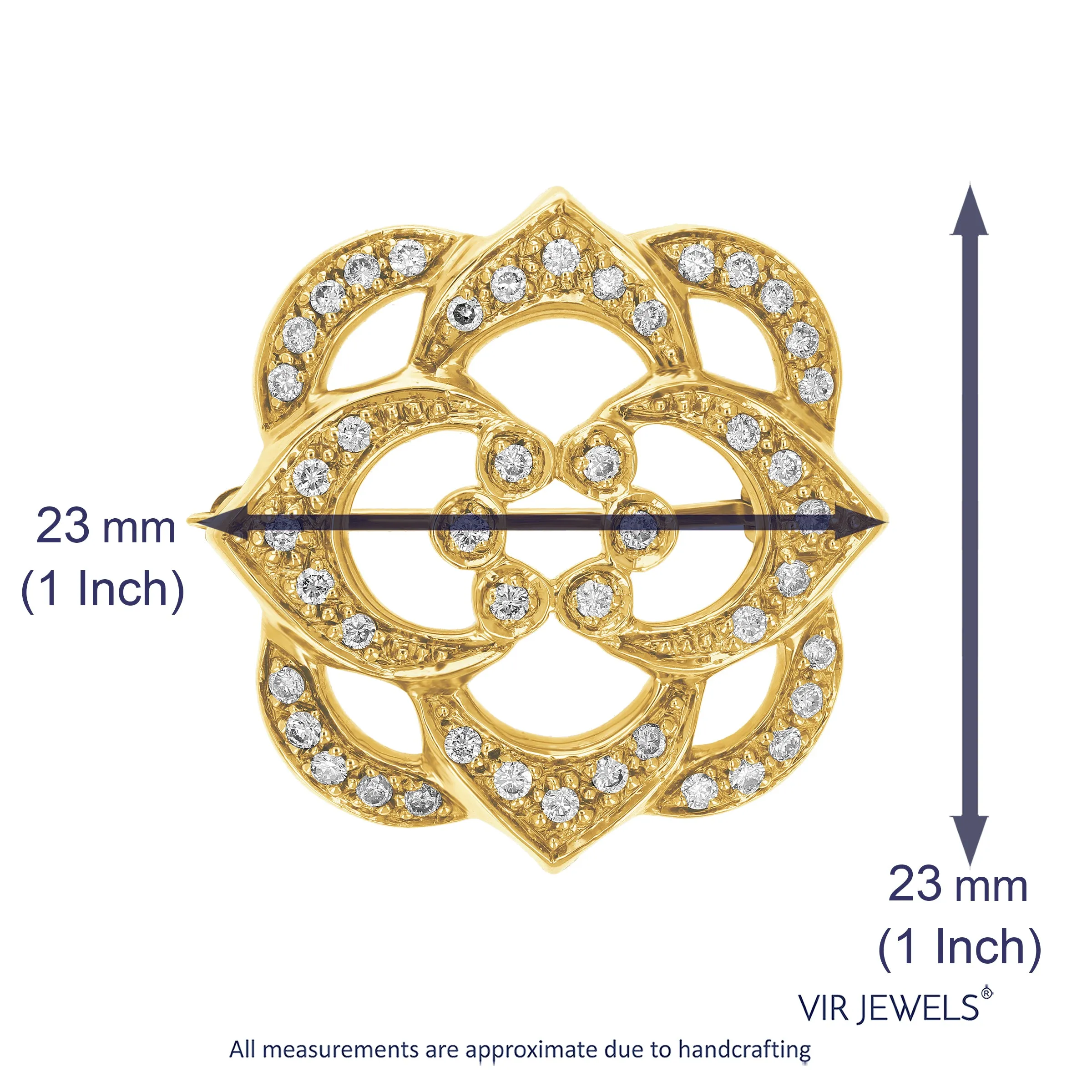 1/2 cttw Diamond Prong Set Brooch Pin in 14K Gold