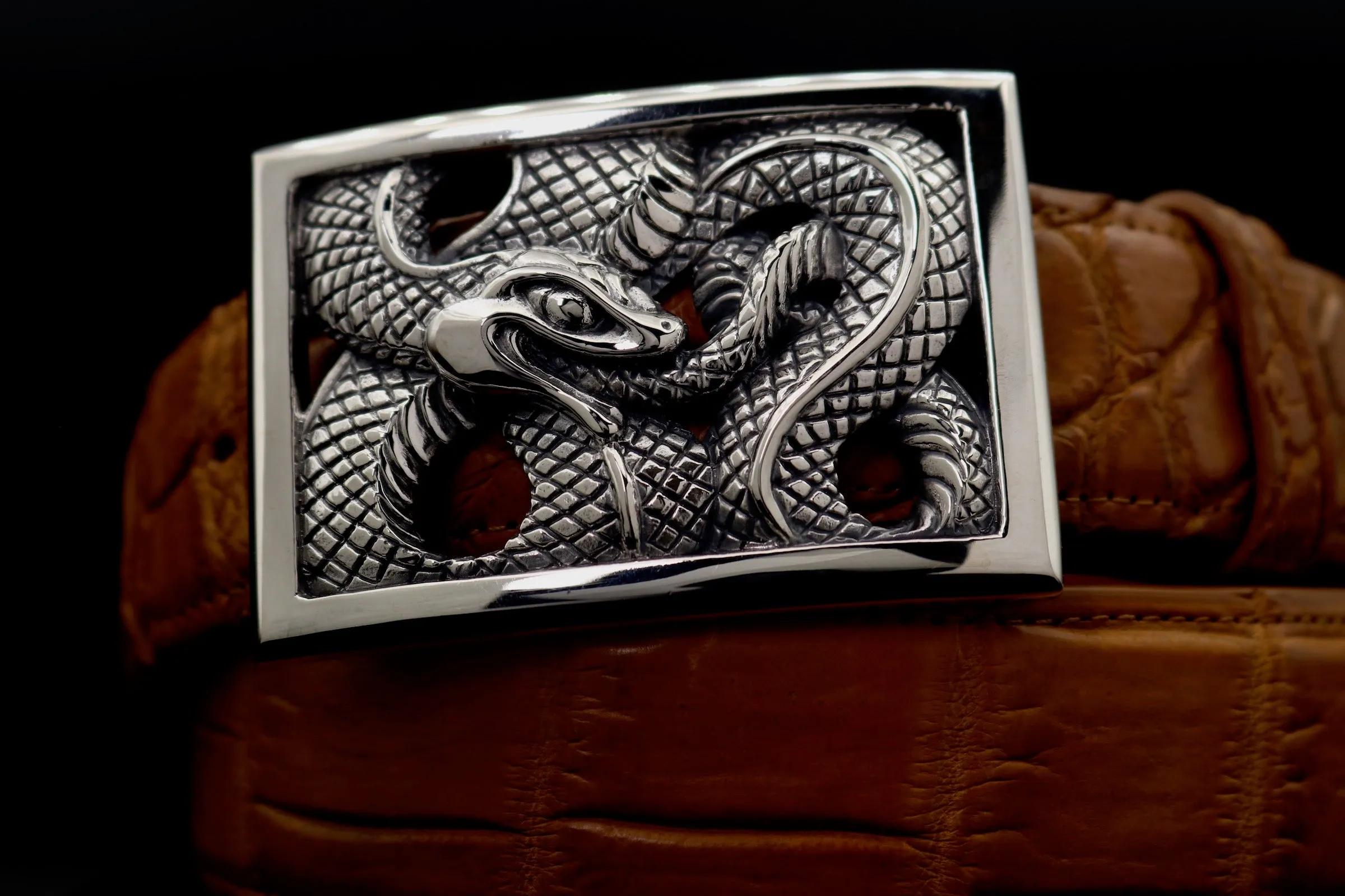 #1397 Ouroboros Rectanglar Frame Buckle