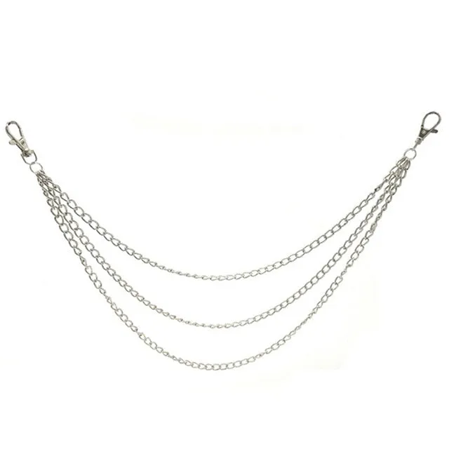 18/38/65cm Rock Punk  Long Metal Wallet Belt Chain Trousers Hipster Pant Jean Keychain Silver Ring Clip Keyring HipHop Jewelry