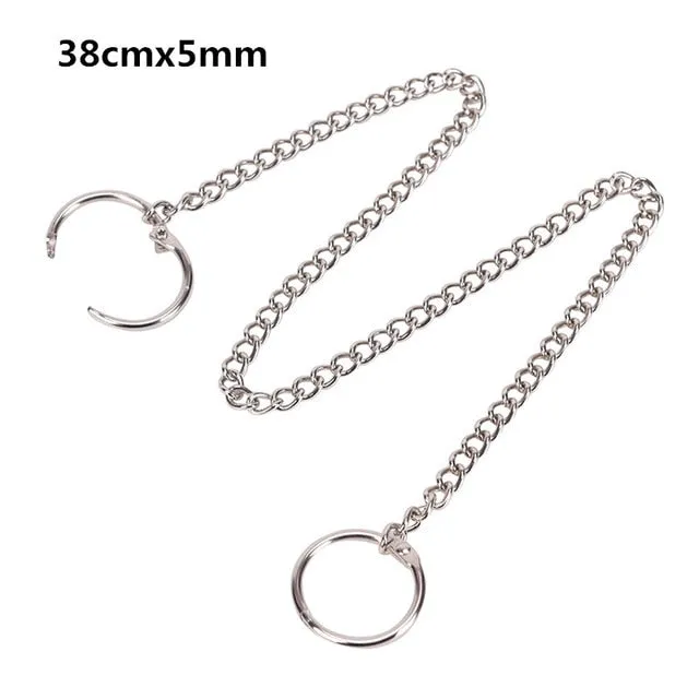18/38/65cm Rock Punk  Long Metal Wallet Belt Chain Trousers Hipster Pant Jean Keychain Silver Ring Clip Keyring HipHop Jewelry