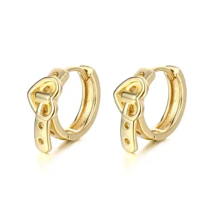 18K Gold-Plated Heart Belt Huggie Earrings