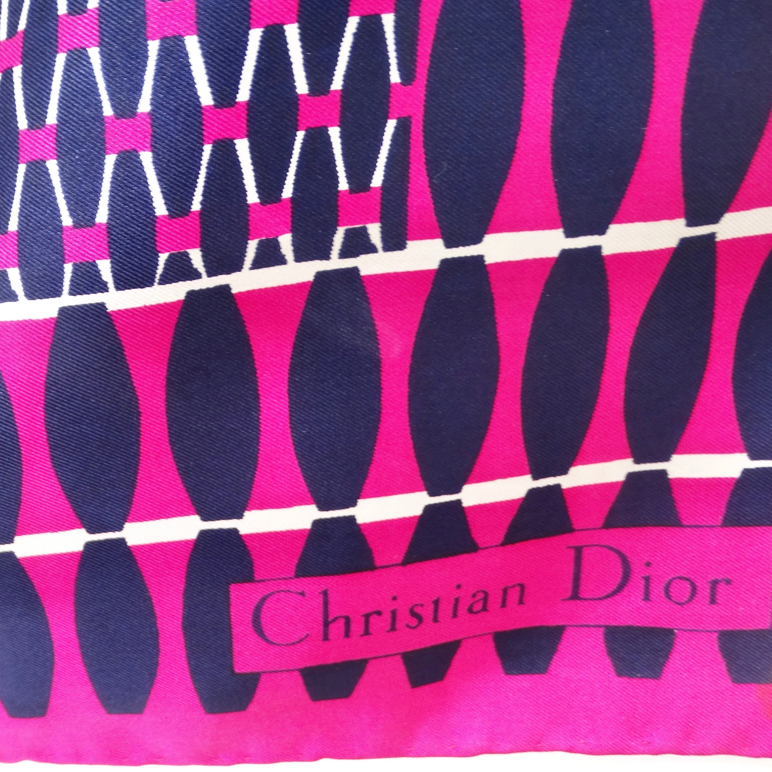 1960s Christian Dior Pink Silk Scarf