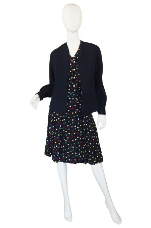 1970s Pretty Dot Chloe Silk Suit