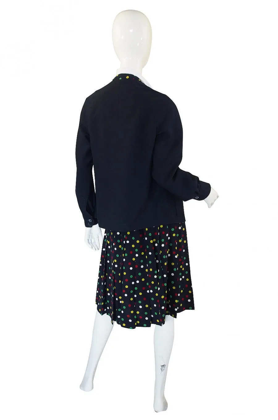 1970s Pretty Dot Chloe Silk Suit