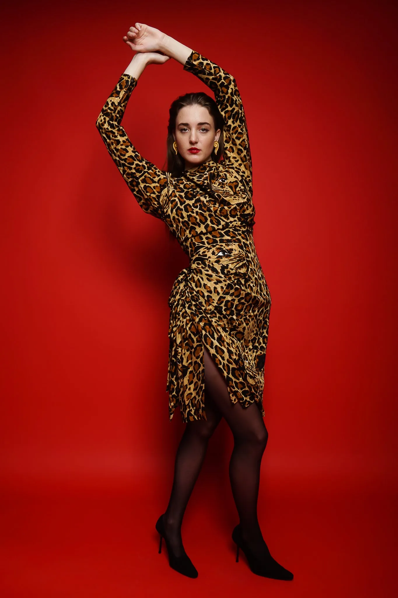1986 A/W Leopard Scarf Dress II