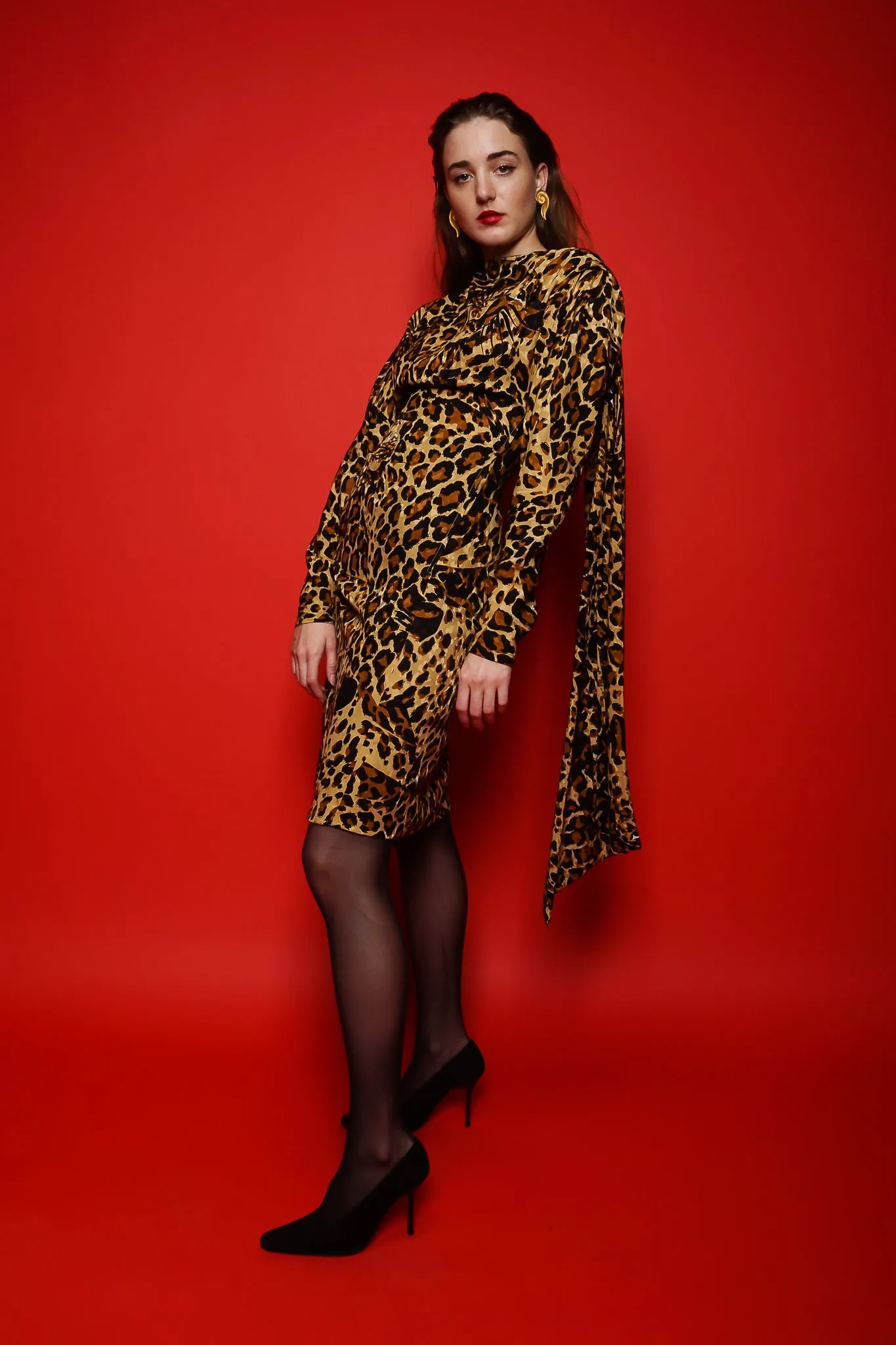 1986 A/W Leopard Scarf Dress II