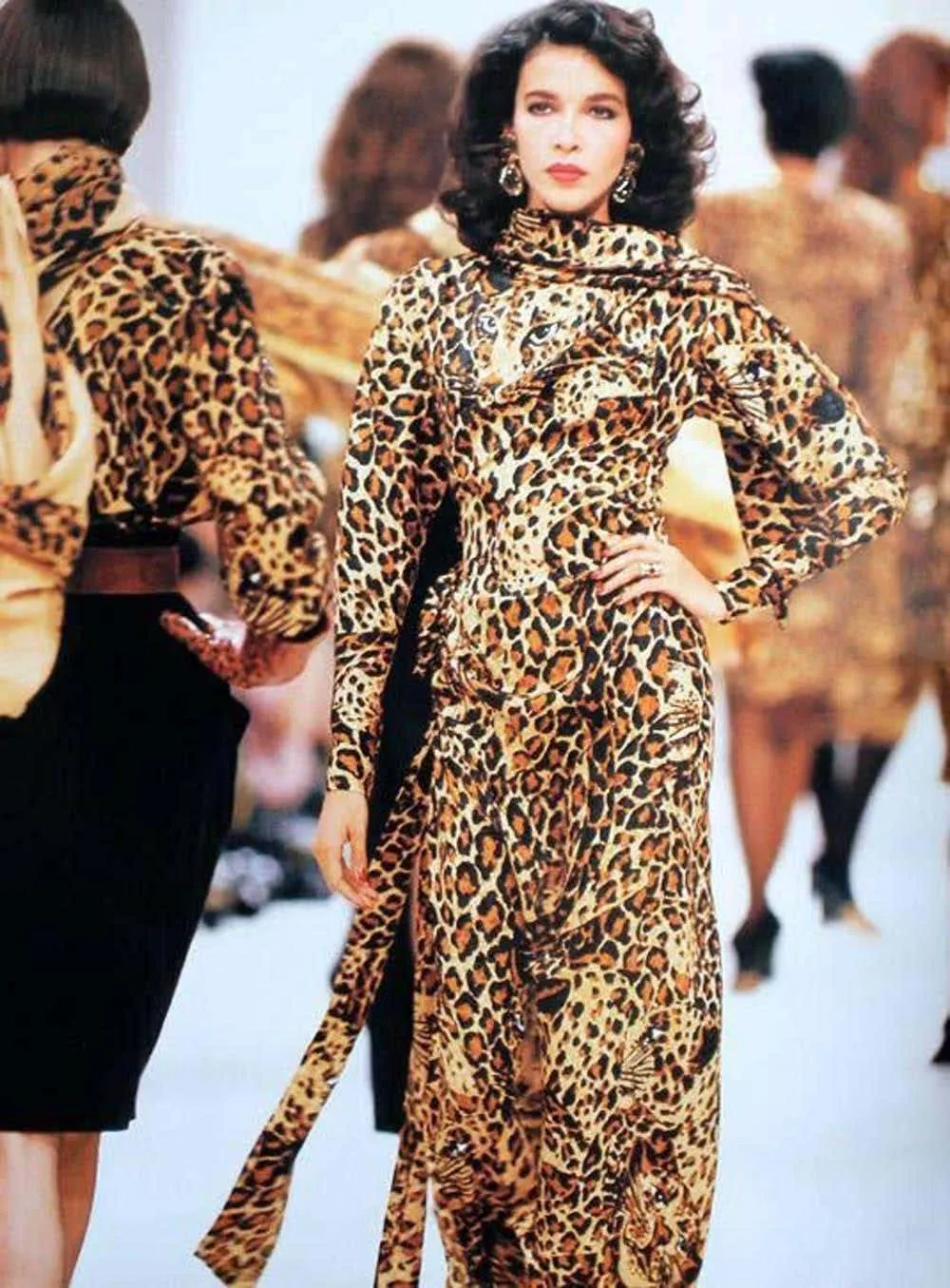 1986 A/W Leopard Scarf Dress