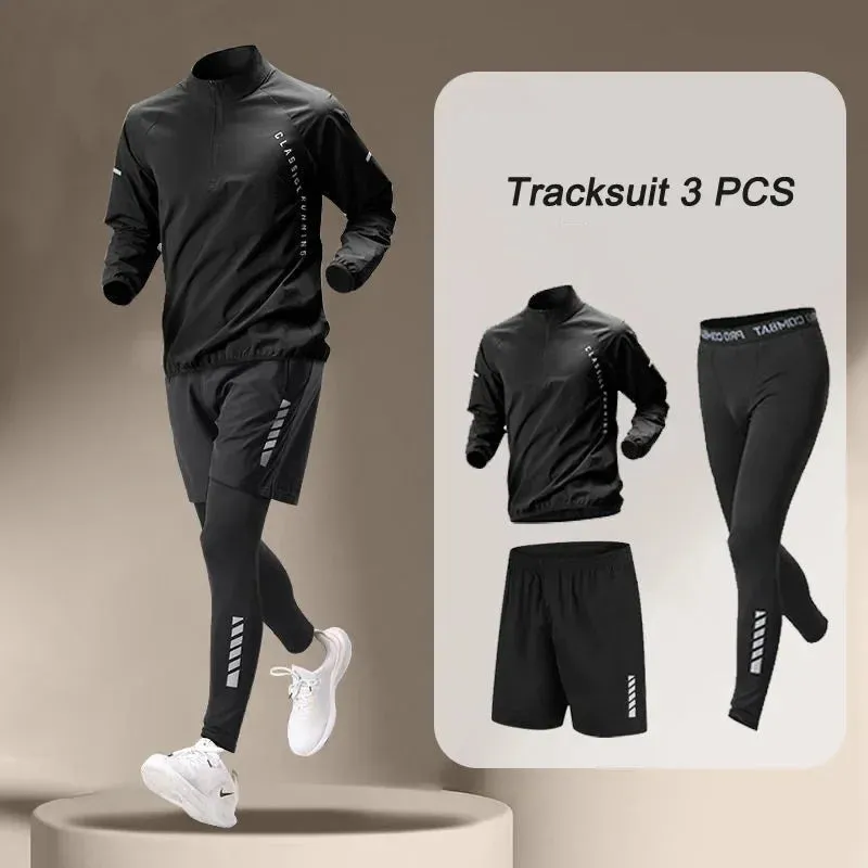 2024 Autumn Men's Quick Dry Fitness Jacket & Jogging Set