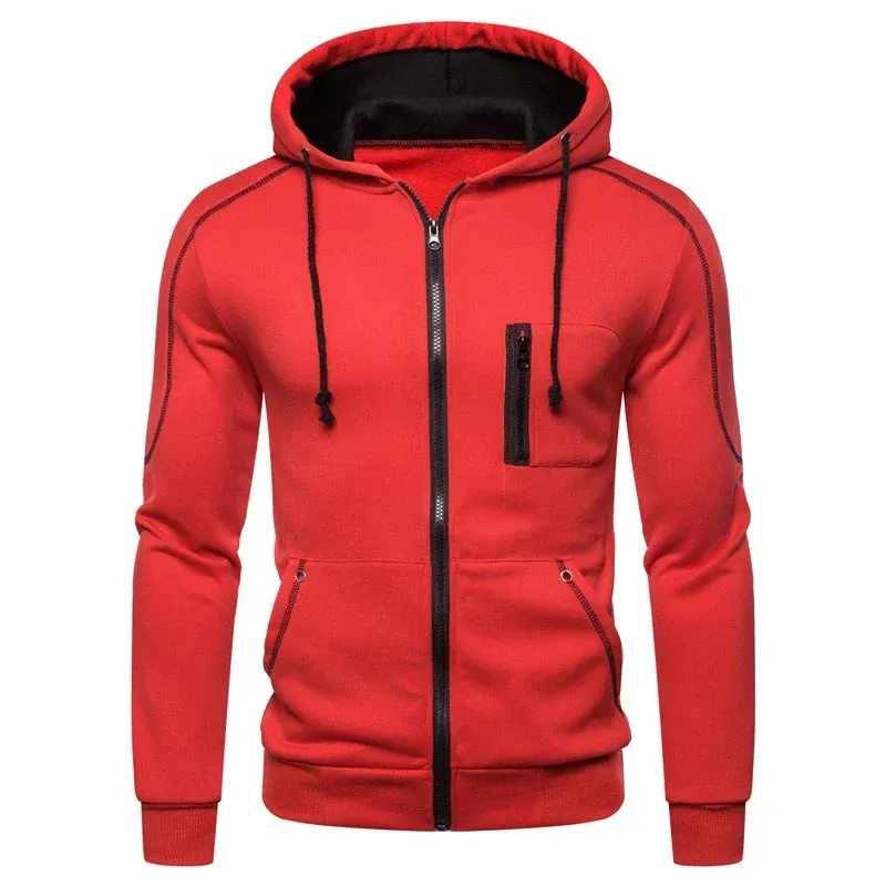 2024 Men Sets Wear Men's Fashion Autumn Winter Double Zipper Jacket/ Hoodie Pant Warm Tracksuit Sportwear Jogging Suits M-3XL