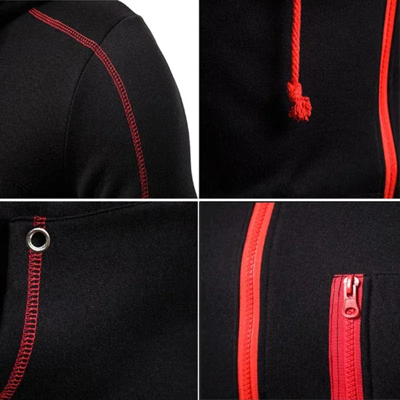 2024 Men Sets Wear Men's Fashion Autumn Winter Double Zipper Jacket/ Hoodie Pant Warm Tracksuit Sportwear Jogging Suits M-3XL