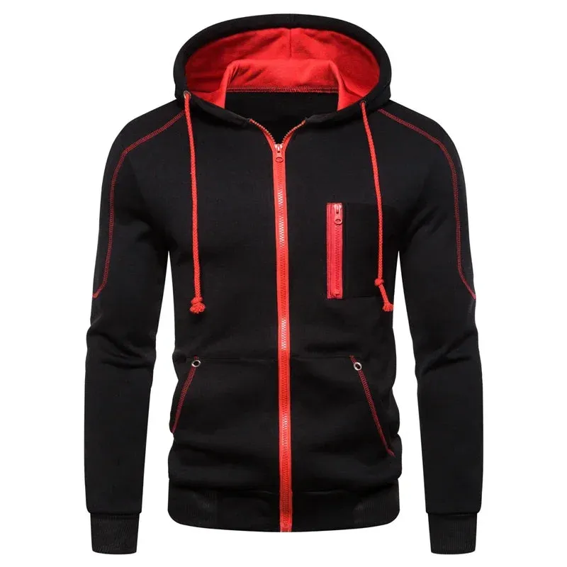 2024 Men Sets Wear Men's Fashion Autumn Winter Double Zipper Jacket/ Hoodie Pant Warm Tracksuit Sportwear Jogging Suits M-3XL
