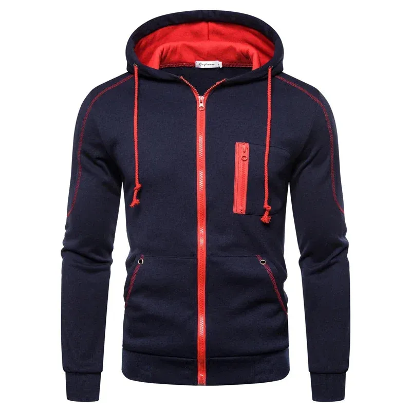 2024 Men Sets Wear Men's Fashion Autumn Winter Double Zipper Jacket/ Hoodie Pant Warm Tracksuit Sportwear Jogging Suits M-3XL