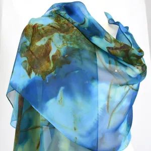 20" x 90"  Hand Dyed Silk Chiffon Scarf/Shawl