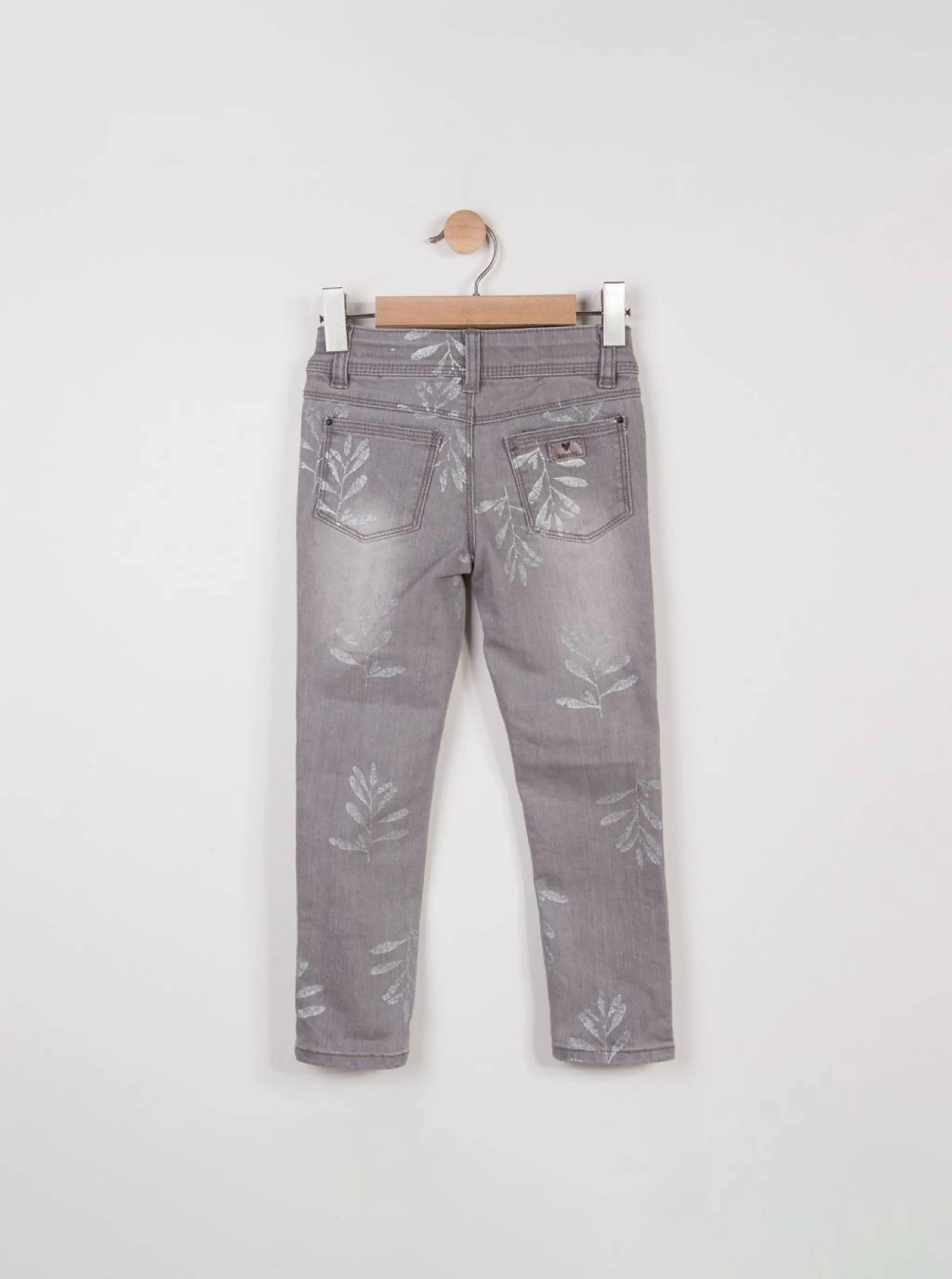 [3/4y] Catimini Silver Leaf Skinny Jeans