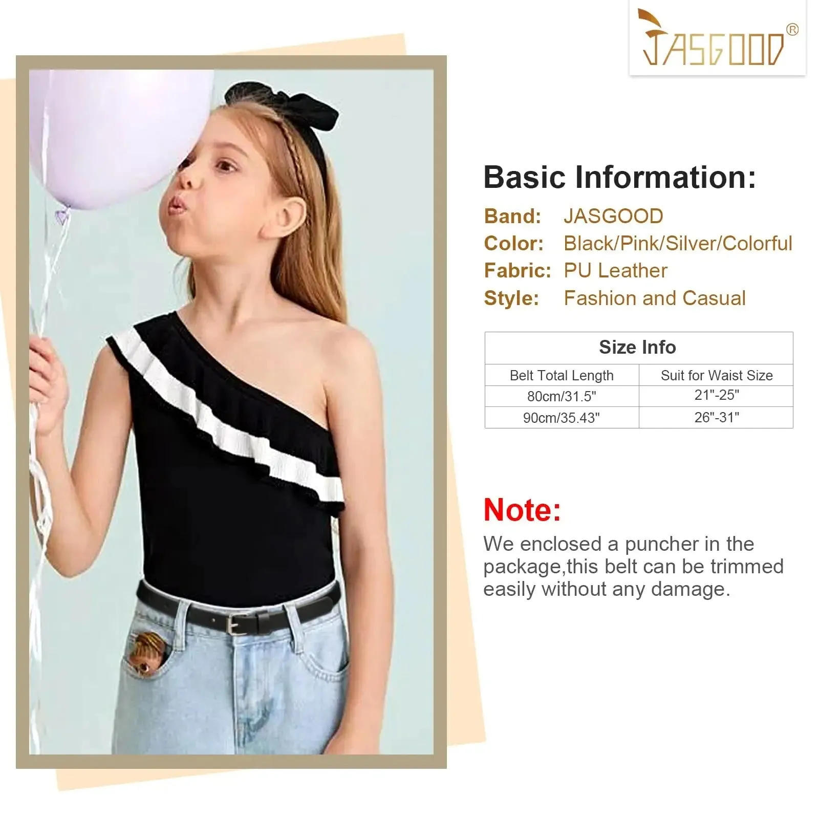 4 Pack 3 Pack 2 Pack Kids Belt Fashion Glitter Belt, Cute Shiny PU Leather Belt for Girls and Boys Back to School Gift