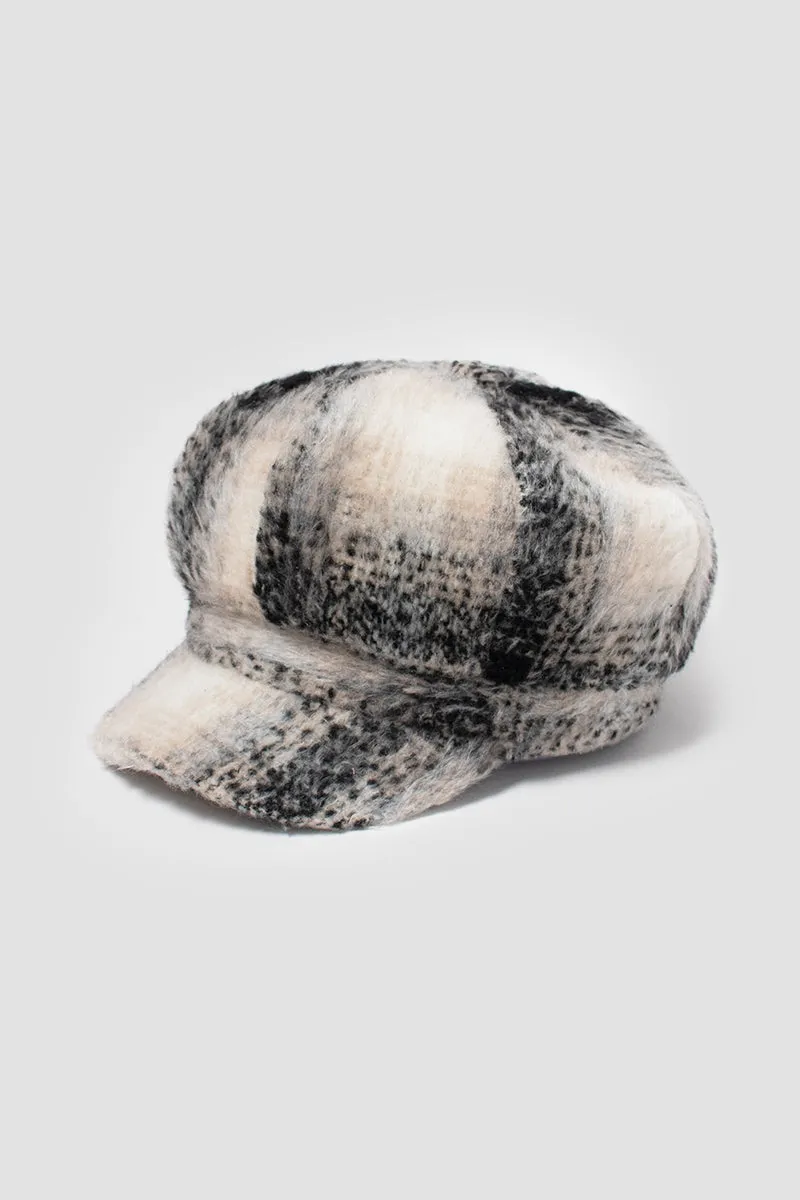 ACAB4292 - Brushed oversize plaid cabbie