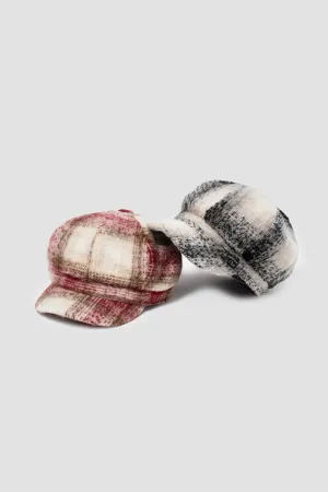 ACAB4292 - Brushed oversize plaid cabbie