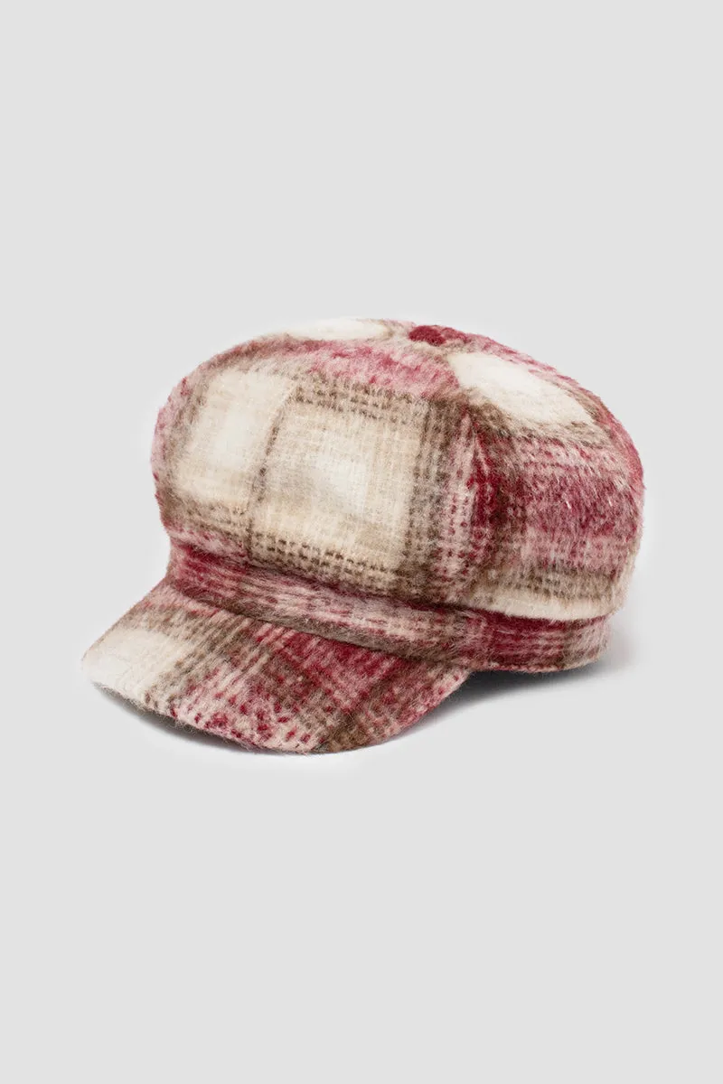 ACAB4292 - Brushed oversize plaid cabbie