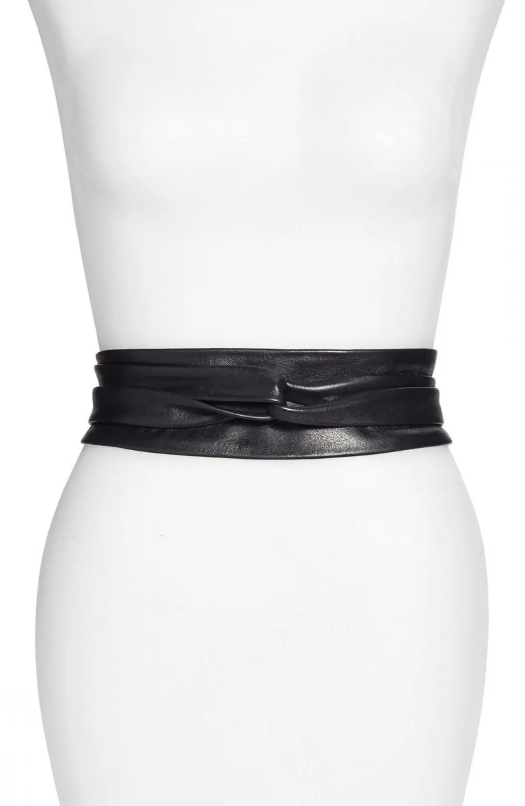 Ada Womens Handmade Leather Wrap Belt Black One Size