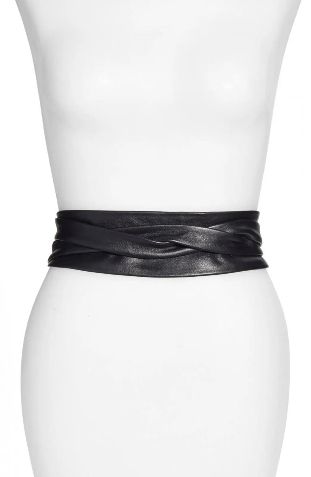Ada Womens Handmade Leather Wrap Belt Black One Size
