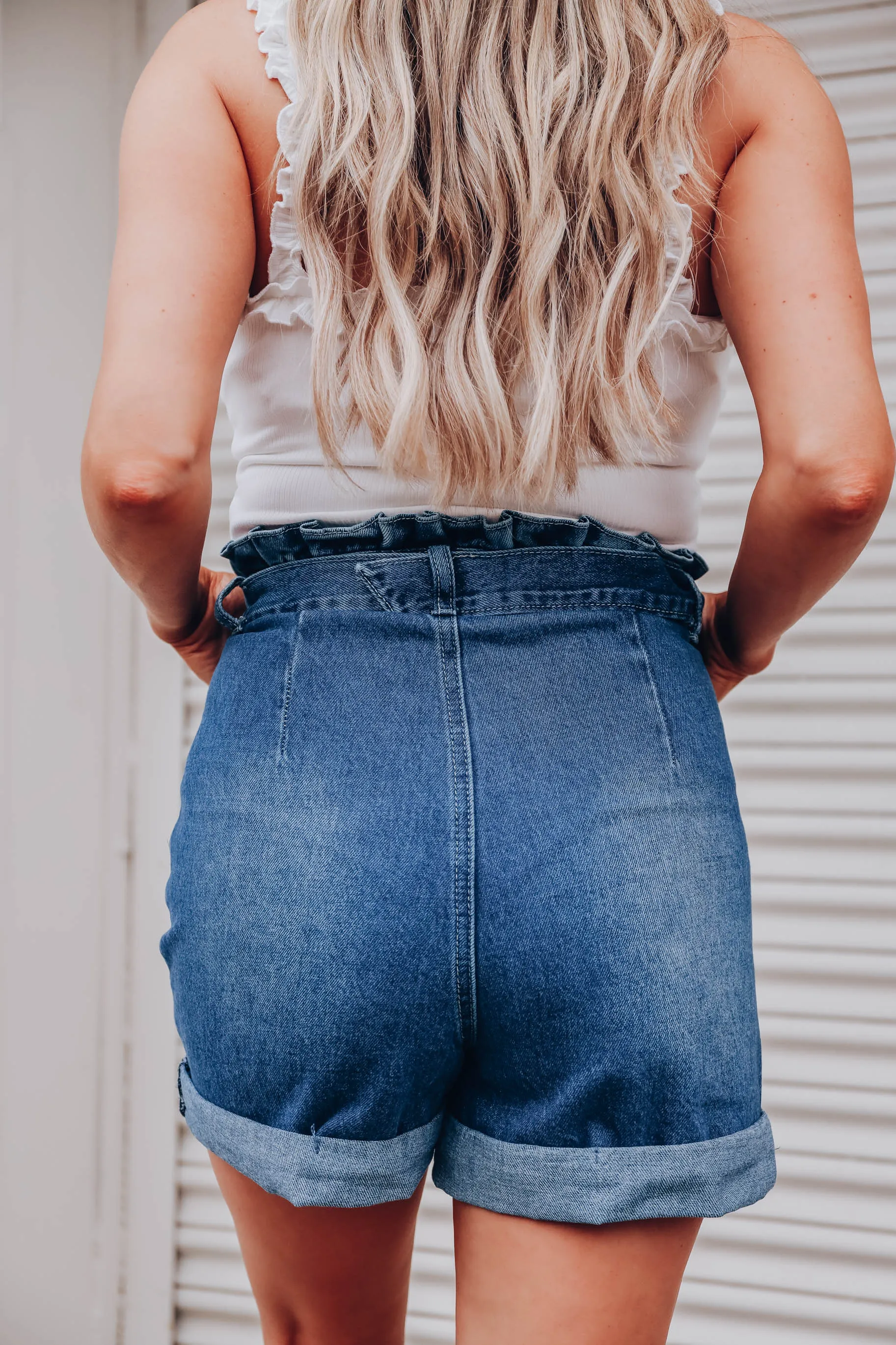 Aiden Paper Bag Denim Shorts - Final Sale
