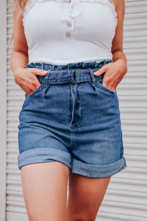 Aiden Paper Bag Denim Shorts - Final Sale