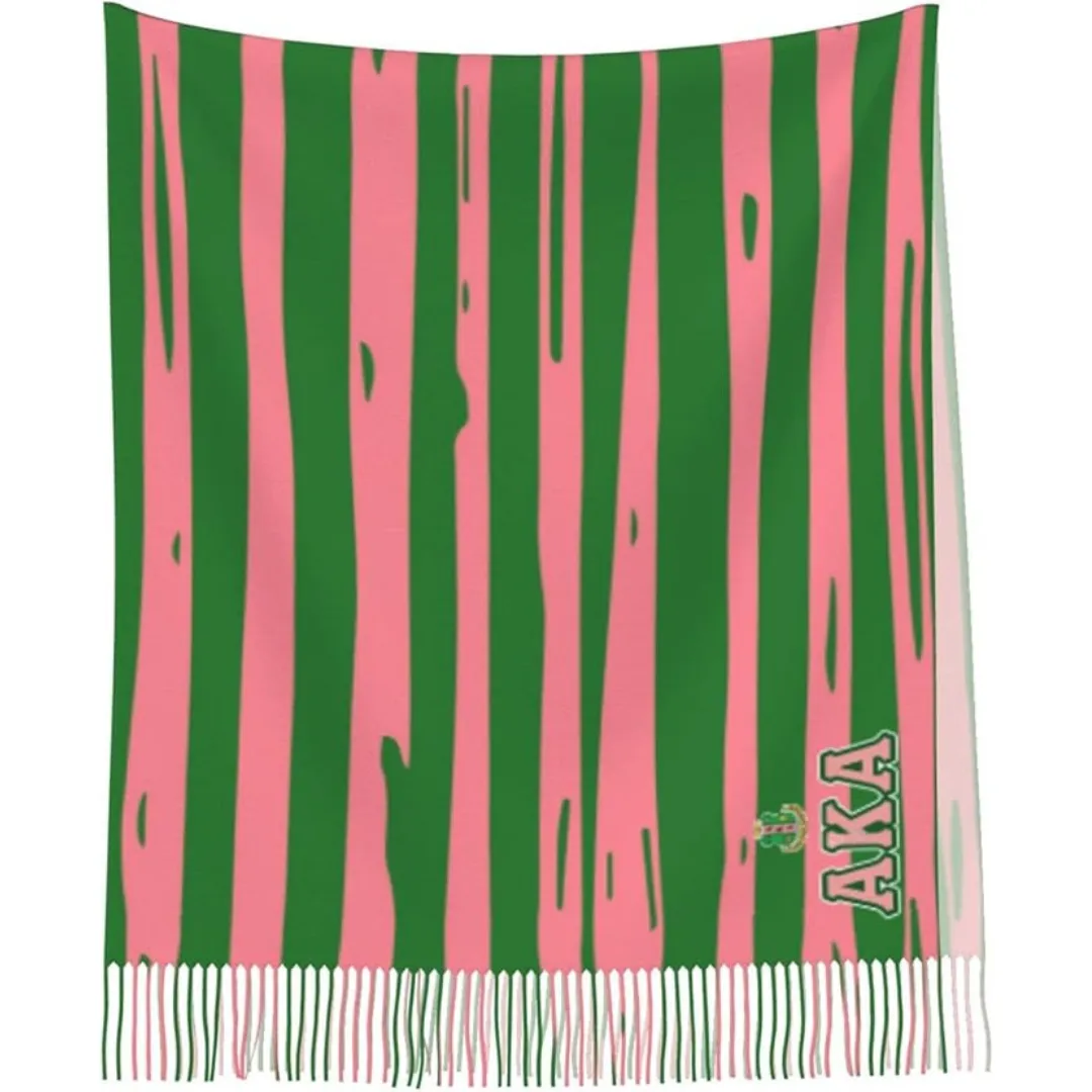 AKA Two-Tone Stripe Fringe Shawl Scarf