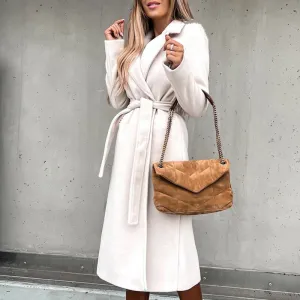 Alena | Elegant Wool Coat with Belt for Women