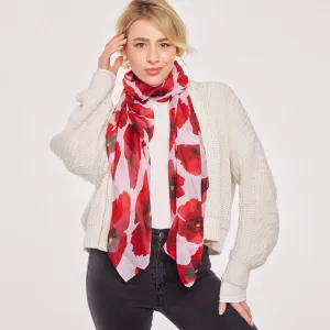 All Seasons Large Print Poppy Floral Scarf