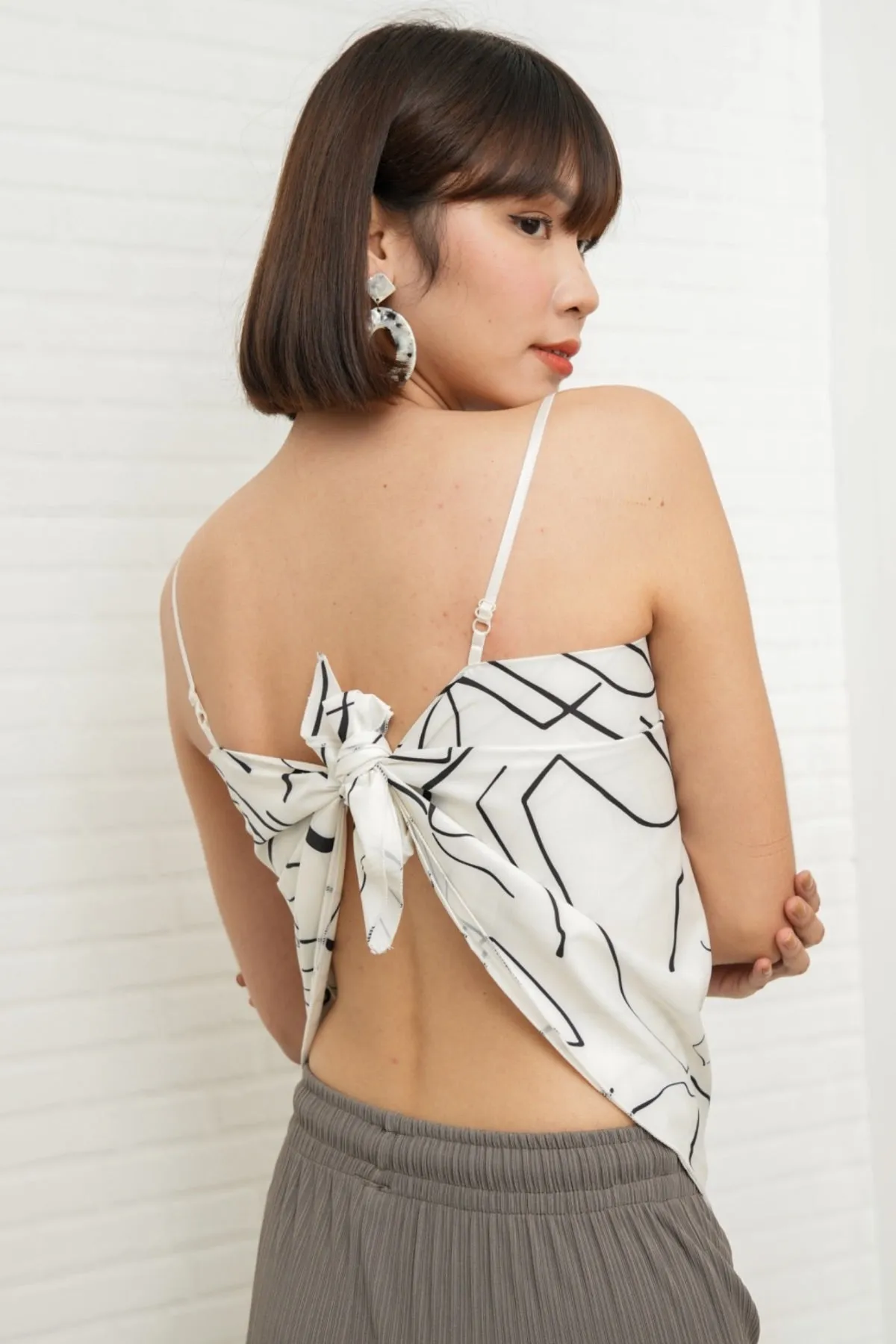 ALLEGRA 2-way Self-tie Scarf Top (Abstract 1)