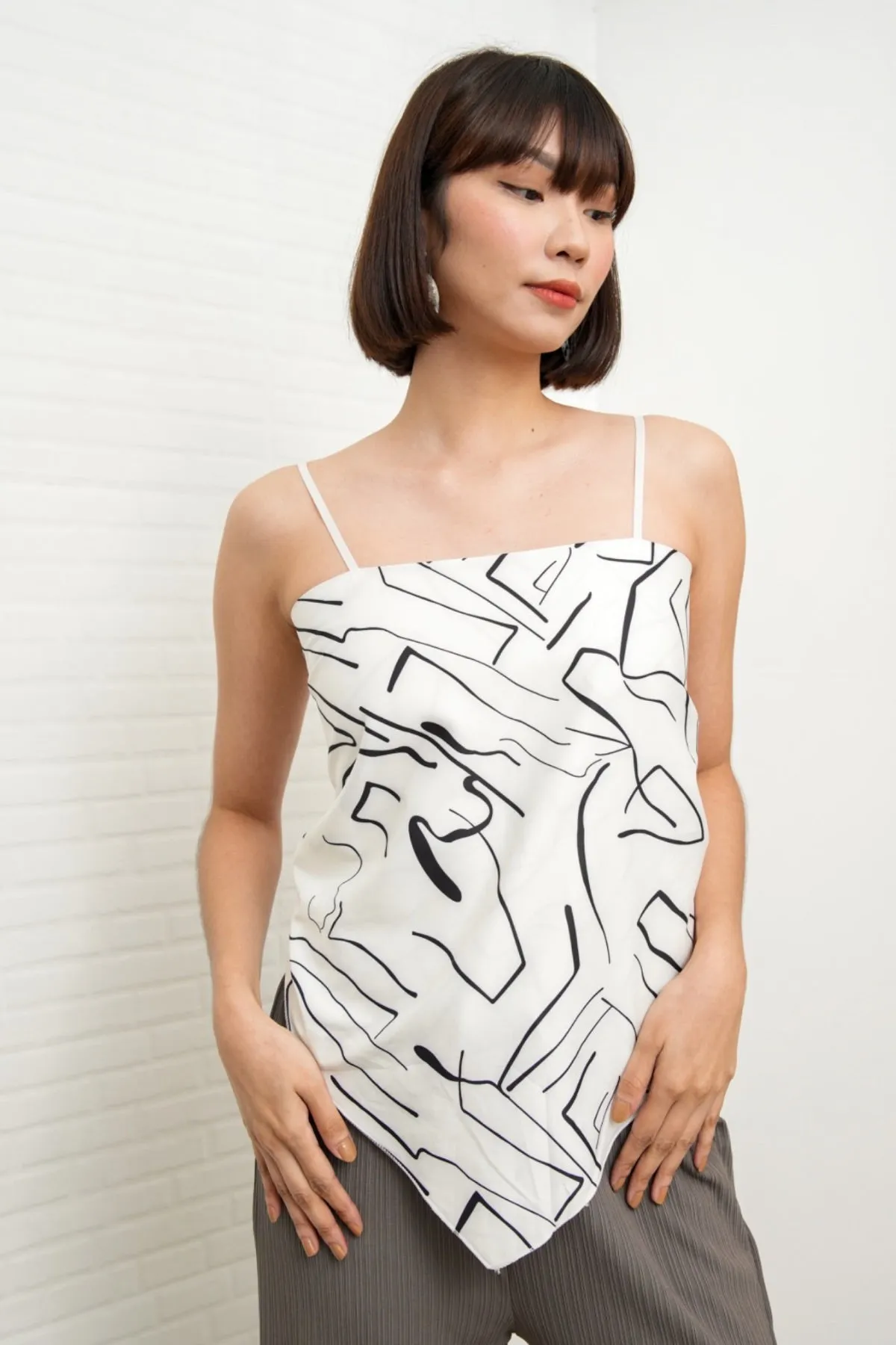 ALLEGRA 2-way Self-tie Scarf Top (Abstract 1)