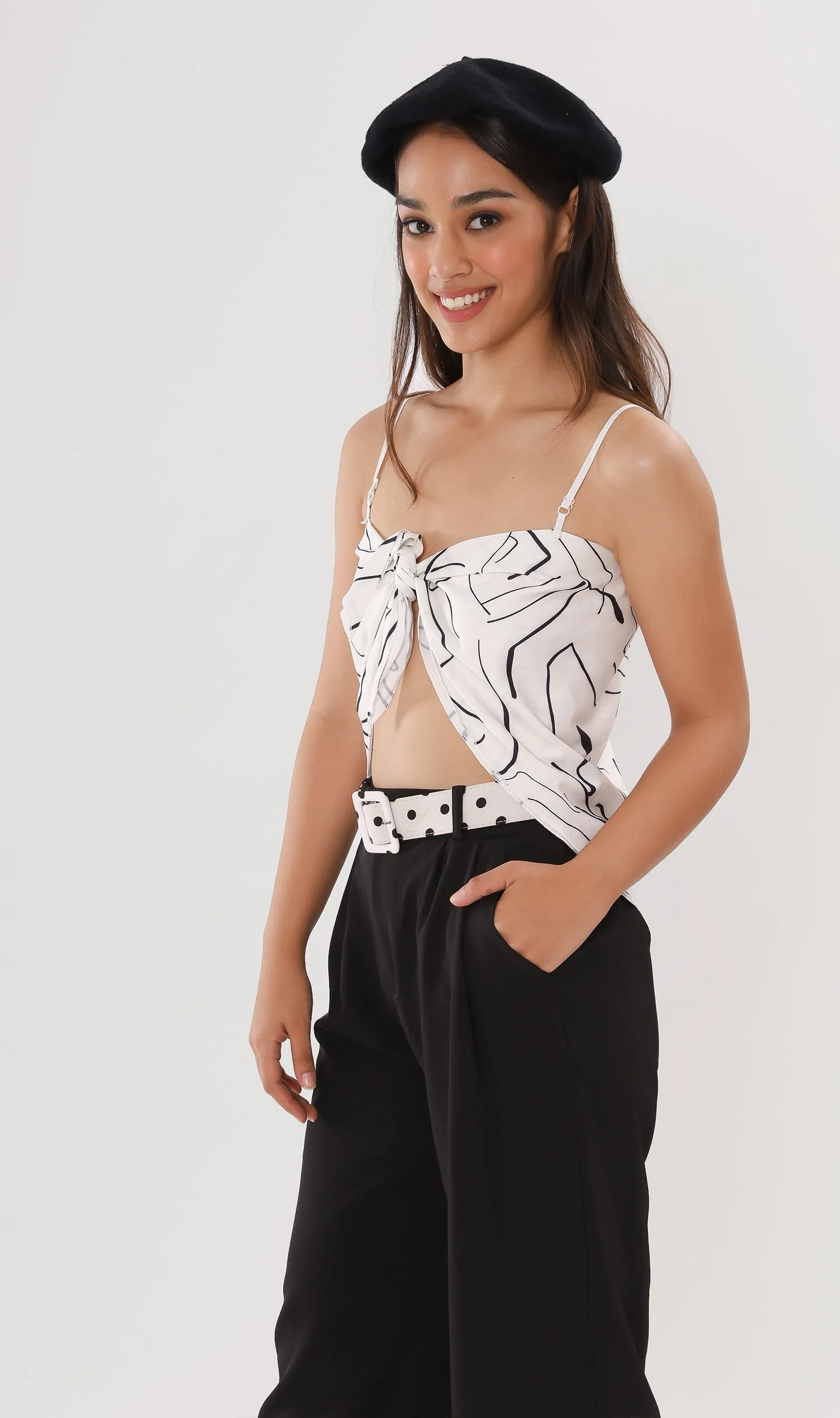 ALLEGRA 2-way Self-tie Scarf Top (Abstract 1)