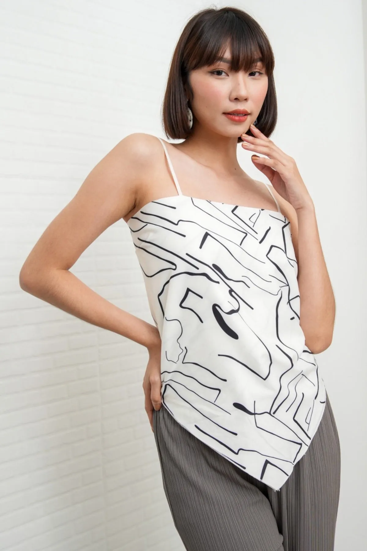 ALLEGRA 2-way Self-tie Scarf Top (Abstract 1)