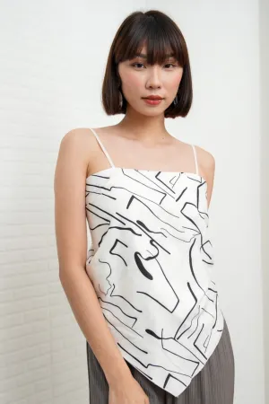 ALLEGRA 2-way Self-tie Scarf Top (Abstract 1)