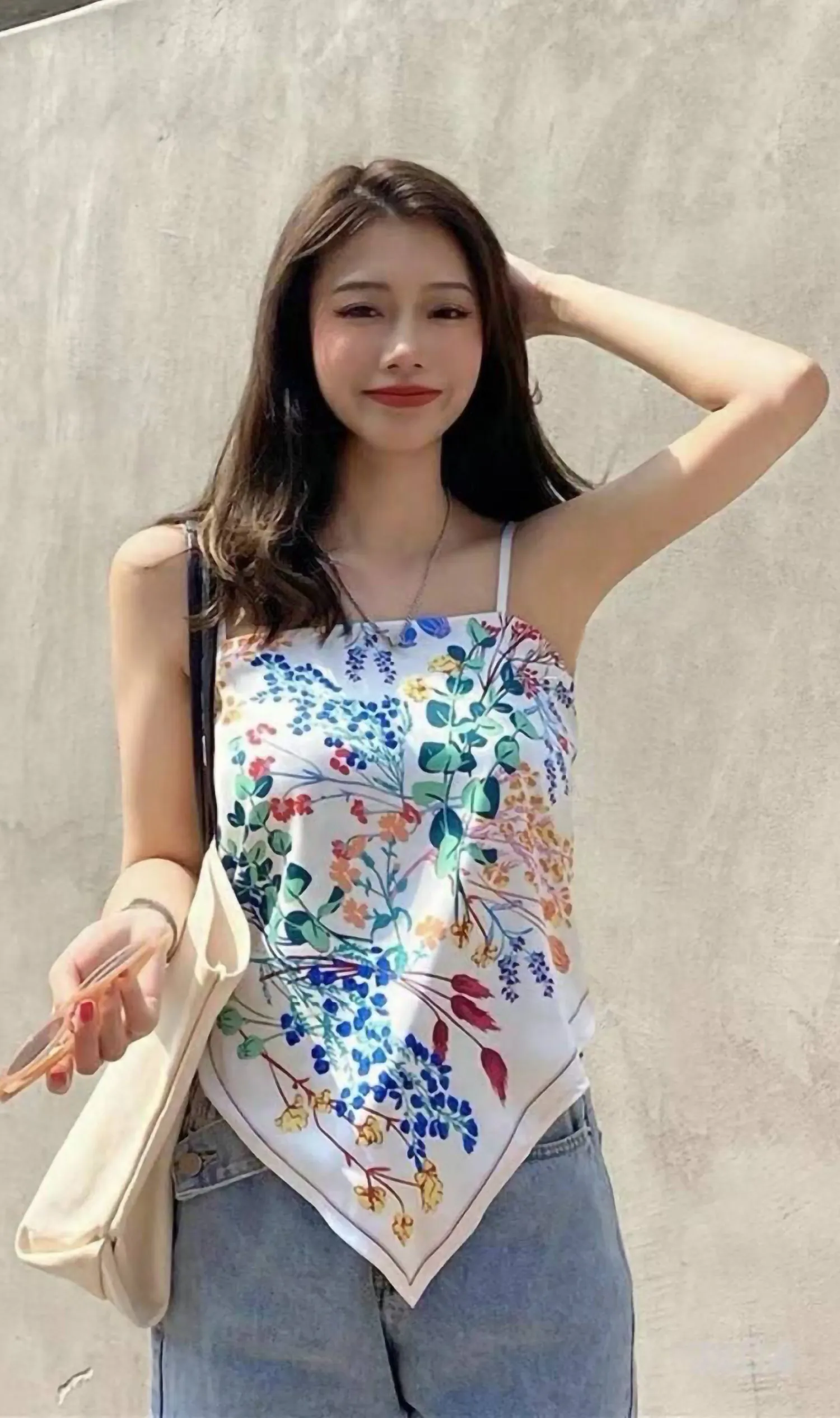 ALLEGRA 2-way Self-tie Scarf Top (Floral 1)