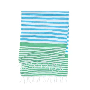 Amalfi Turkish Beach Towel - Aqua/Green