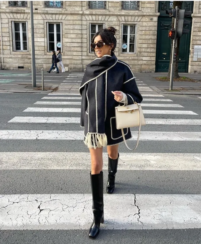 Amelia/ Chic Autumn Coat with Scarf