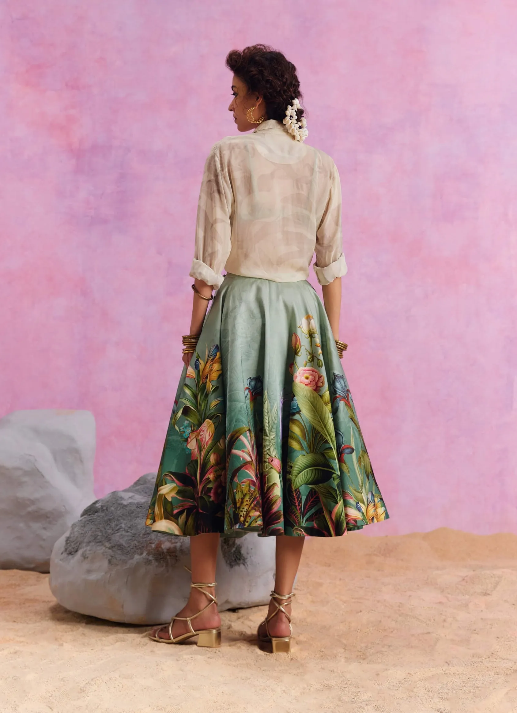 Amelia floral skirt and shirt set