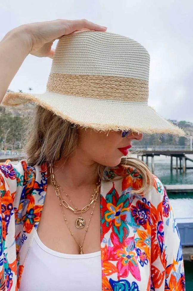 Amoli natural Straw Fedora Hat