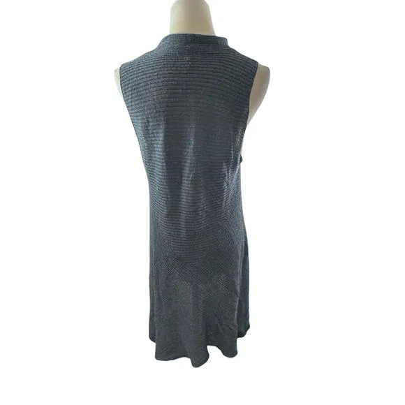 &quot;EILEEN FISHER&quot; Open Front Sleeveless Cardigan Vest 100% Wool Sweater Shawl Warm