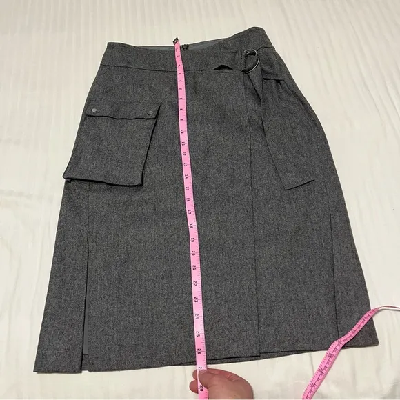 Aritzia Babaton 1-01 Reae Wool Cashmere Cargo Midi Skirt Grey size 6