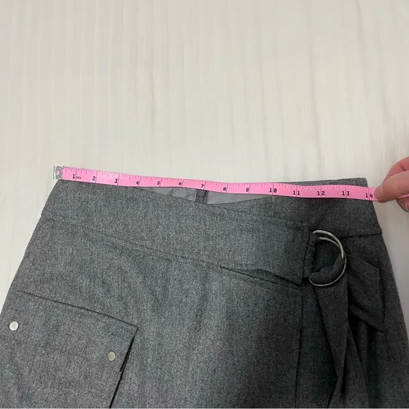 Aritzia Babaton 1-01 Reae Wool Cashmere Cargo Midi Skirt Grey size 6
