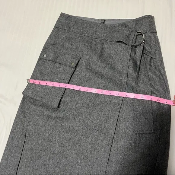 Aritzia Babaton 1-01 Reae Wool Cashmere Cargo Midi Skirt Grey size 6