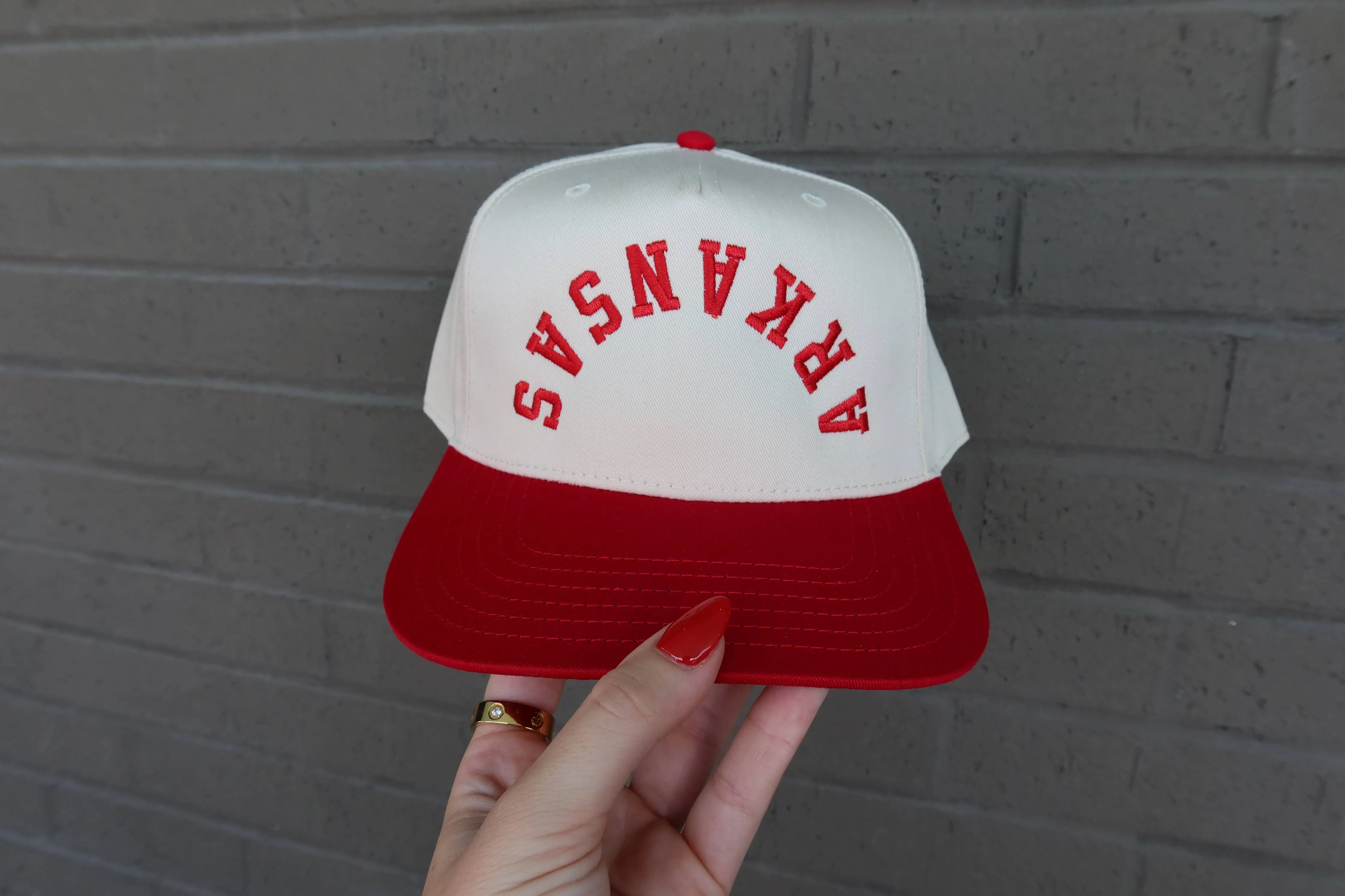 Arkansas Upside Down Vintage Trucker Hat