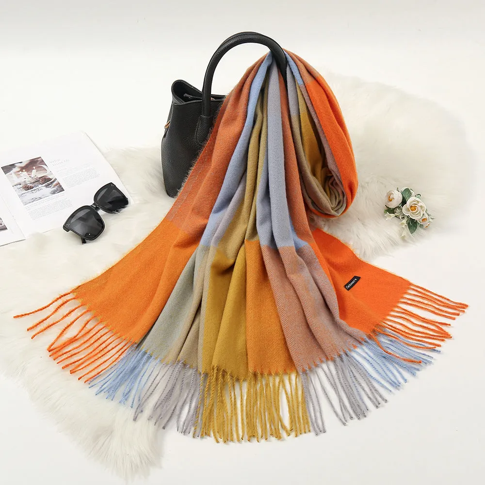 Autumn & Winter Contrast Color Cashmere-like Scarf