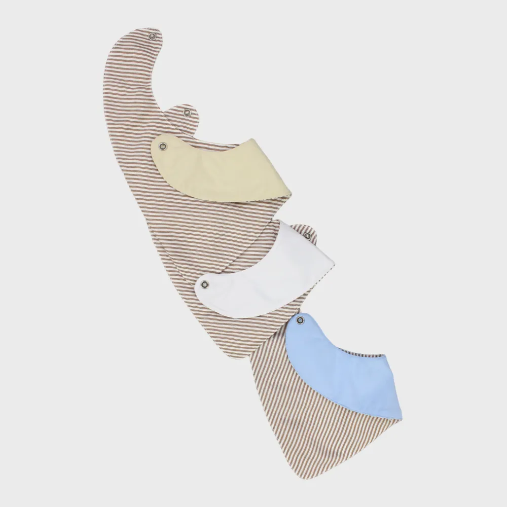 BABY Boys Cotton Bib Set – "New Baby" (Pack of 3, Scarf Style)