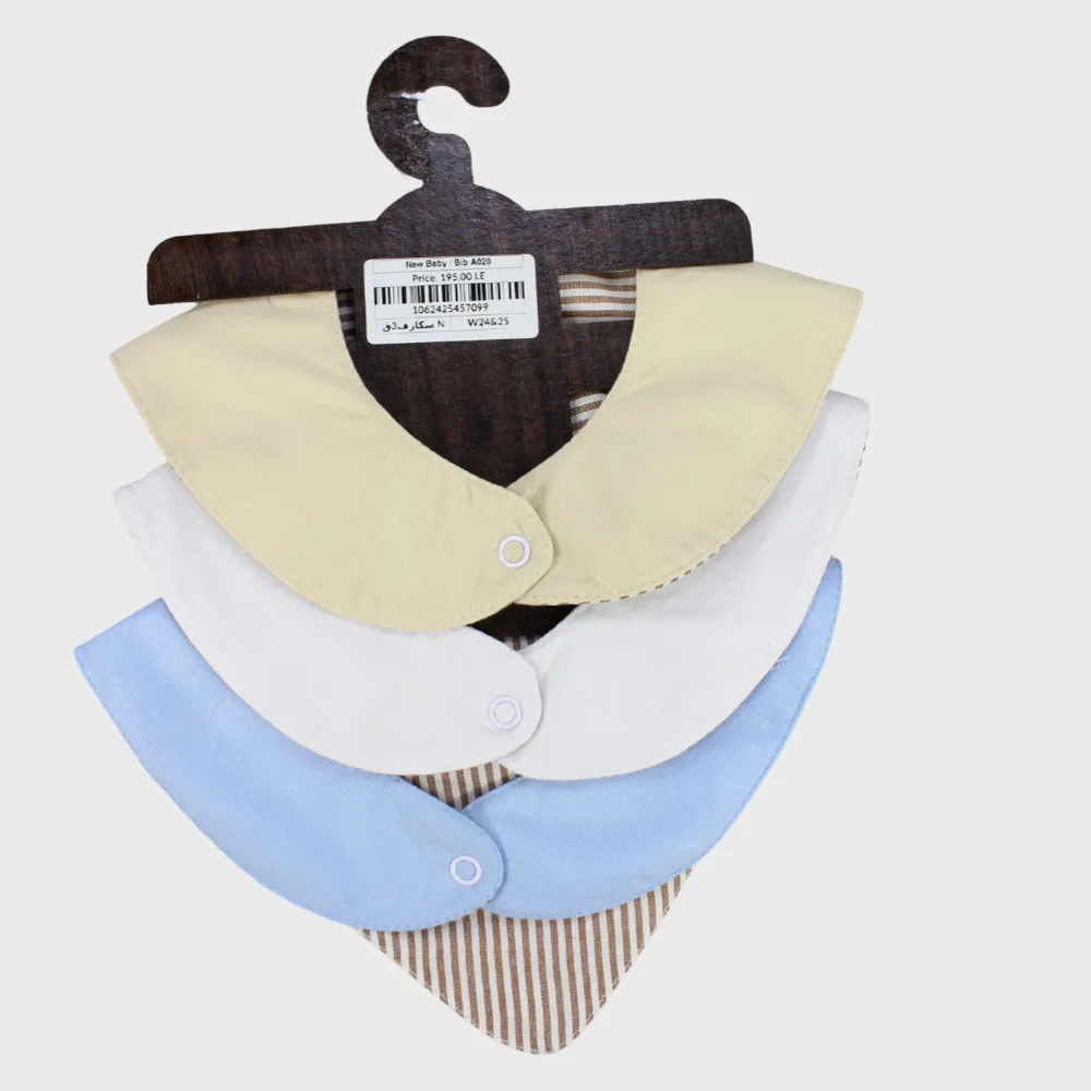 BABY Boys Cotton Bib Set – "New Baby" (Pack of 3, Scarf Style)