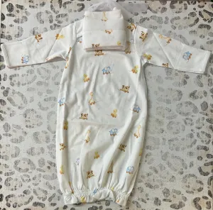 Baby Club Chic Sweet toys Printed Gown & Hat Set